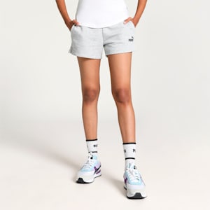 Essentials Women's Regular Fit 4" Sweat Shorts, Light Gray Heather, extralarge-IND